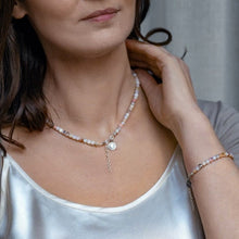 Load image into Gallery viewer, Pink Opal Silver Delicate Silver Necklace for Women "Self Love"