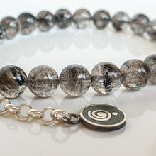 Load image into Gallery viewer, Herkimer Diamond from US Silver Bracelet "Stone of Light" - round beads 7-8 mm