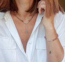 Load image into Gallery viewer, Purple Tourmaline Stone Silver Bracelet for Women's Fashion 2023