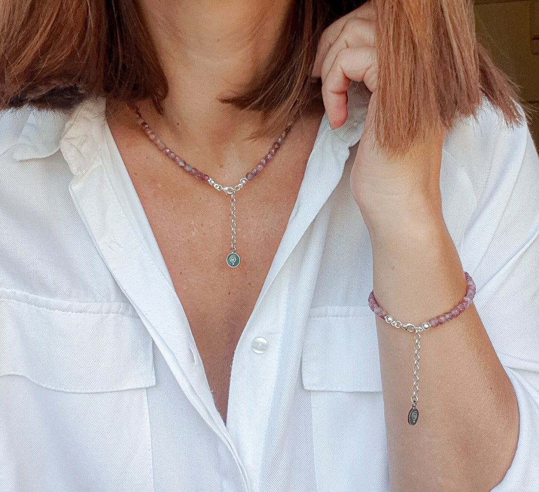 Purple Tourmaline Silver Necklace for Women's - Elegant Jewelry 2023