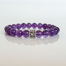 Load image into Gallery viewer, Amethyst A+ Silver 925 Bracelet for Men - Vytis - "Magic of The Universe"