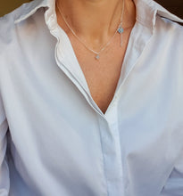 Load image into Gallery viewer, Subtilus akvamarino A+ sidabro pakabutis su grandinėle moterims "Drąsos akmuo"