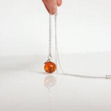 Load image into Gallery viewer, Cognac Amber Silver 925 Long  Necklace for Women "Sun Stories"