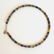 Load image into Gallery viewer, Black Amber Silver 925 Necklace for Men "Sun Stories"
