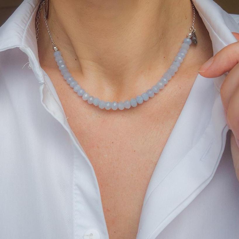 Aquamarine A+ Silver Necklace for Women "Stone of Faith"