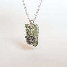 Load image into Gallery viewer, Legendary Moldavite Silver Pendant from Czech republic "Stone Of Greatness"
