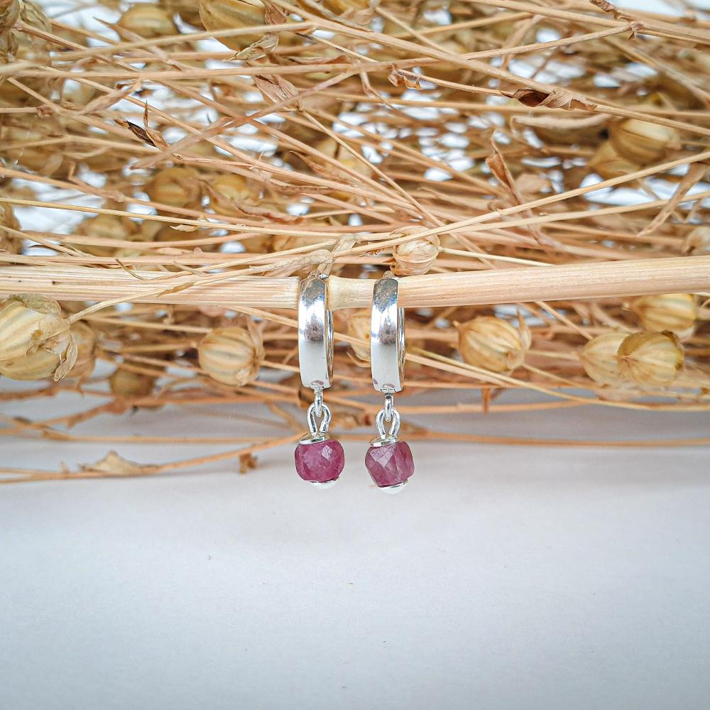 Elegant Silver 925 Earrings with Purple Tourmaline "Harmony"