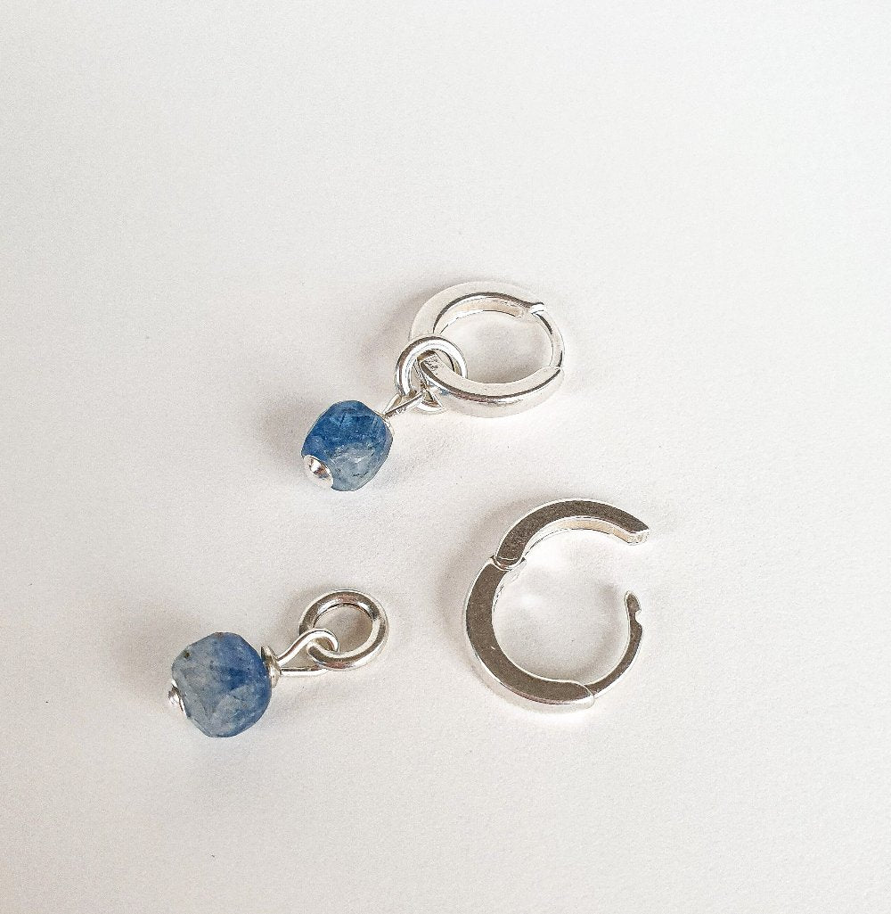 Elegant Silver 925 Earrings "Elevation" with A+ grade Kyanite from Brasil