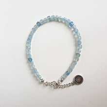 Load image into Gallery viewer, Aquamarine A+ Delicate Cube Silver 925 Bracelet for Women "Stone of Faith"