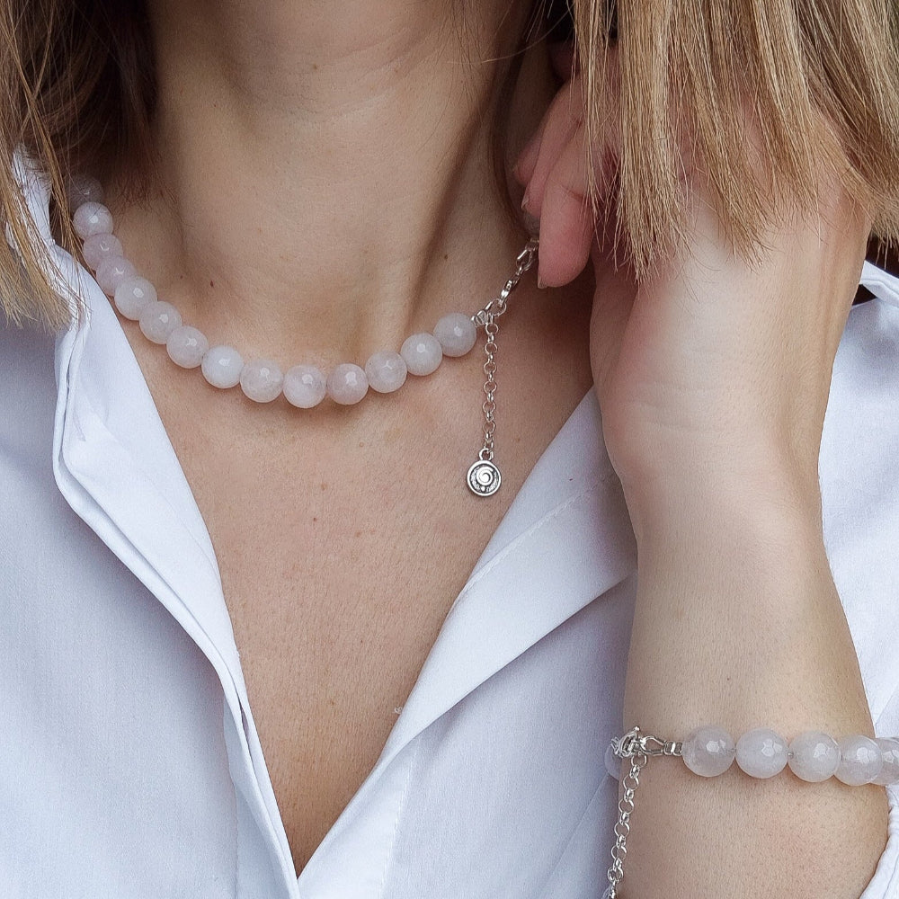 Pink Quartz Silver 925 Necklace "Tenderness"