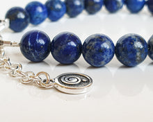 Load image into Gallery viewer, Lazurito sidabro 925 apyrankė moterims "Išmintis"