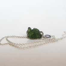 Load image into Gallery viewer, Necklace with a green stone pendant on a white background