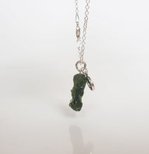 Load image into Gallery viewer, Necklace with a green stone pendant on a white background