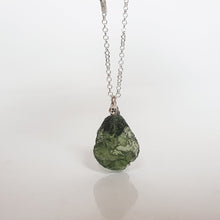 Load image into Gallery viewer, Moldavite Silver 925 Pendant with Chain "Stone of Greatness"