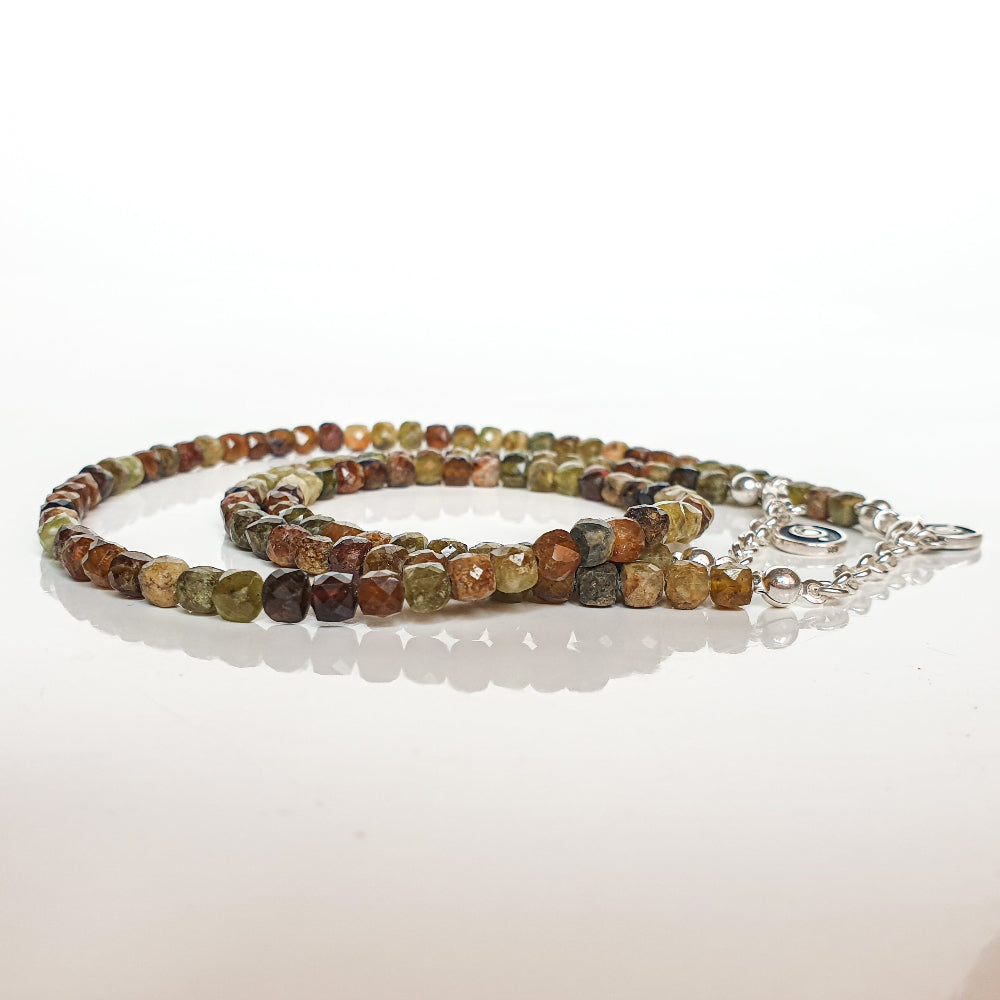 Green Garnet Silver 925 Necklace "Vital Thouhgts" - Petit Secret