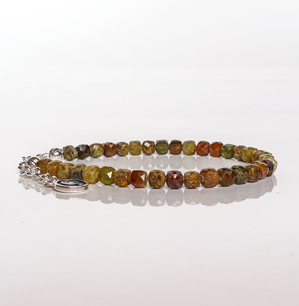 Green Garnet Silver 925 Bracelet "Vital Thouhgts" - Petit Secret