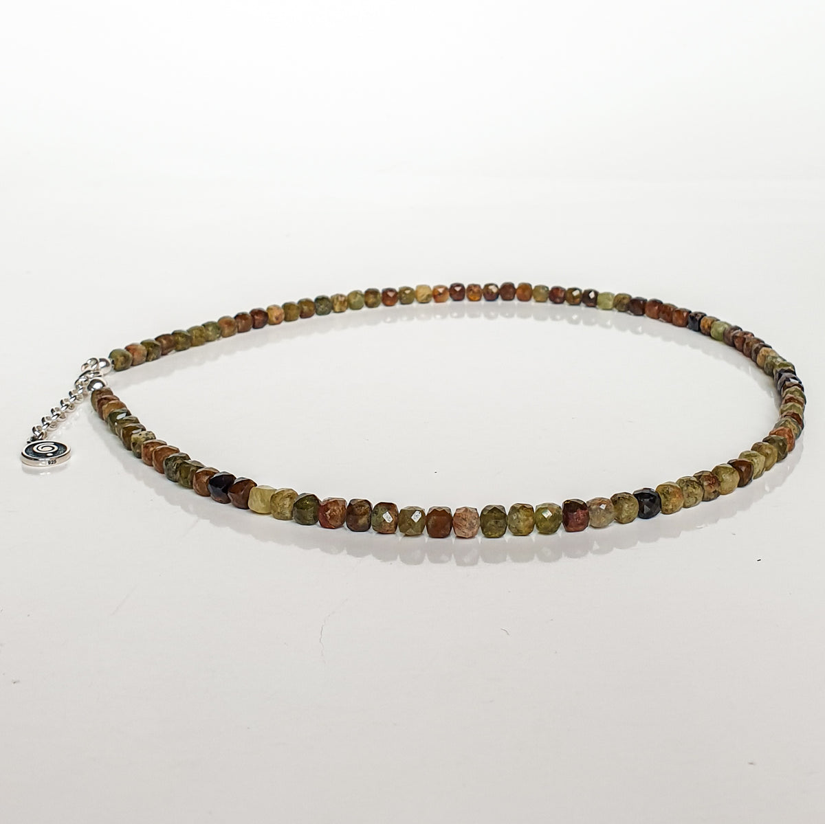 Green Garnet Silver 925 Necklace "Vital Thouhgts" - Petit Secret