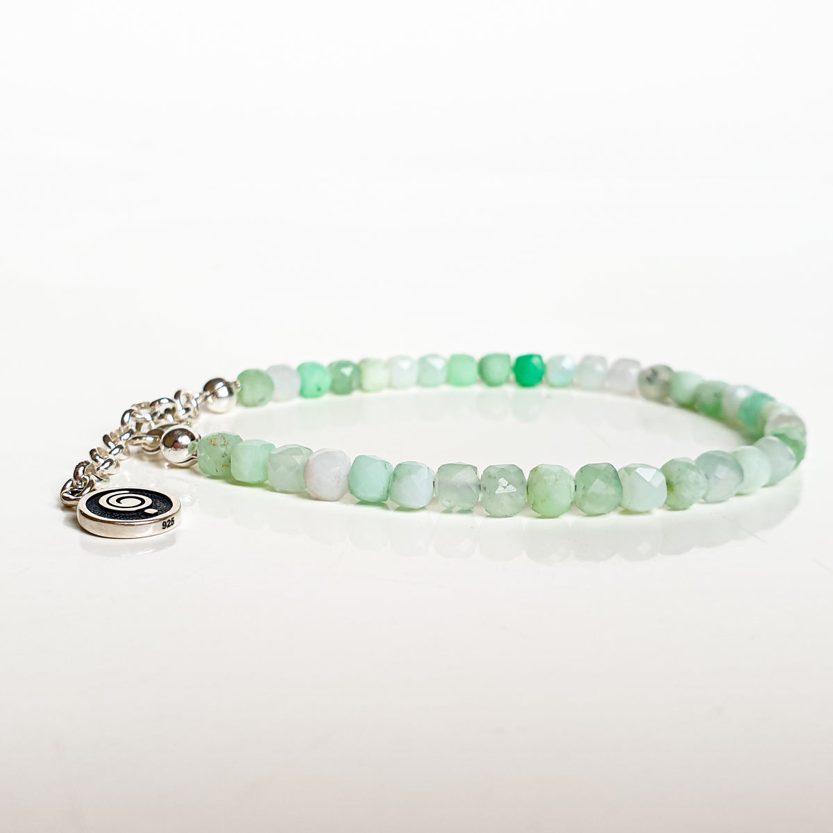 Chrysoprase Bracelet for Women with Silver 925 "Gentle Harmony" - Petit Secret
