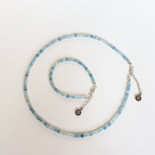 Load image into Gallery viewer, Aquamarine Delicate Cube Silver 925 Bracelet for Women "Stone of Faith"