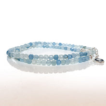 Load image into Gallery viewer, Aquamarine cube Silver 925 Necklace for Women "Stone of Faith"