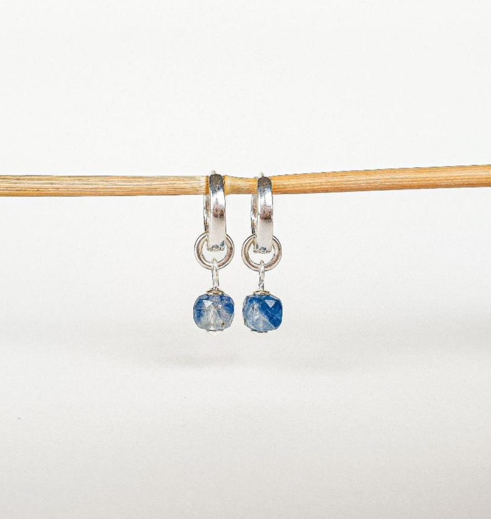 Elegant Silver 925 Earrings "Elevation" with A+ grade Kyanite from Brasil