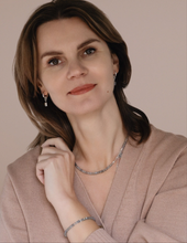 Load image into Gallery viewer, Labradorito A+ kubelių formos karoliukų sidabro kaklo vėrinio ir apyrankės rinkinys "Sergėtojas" - Petit Secret