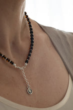 Load image into Gallery viewer, Natural Faceted Two-Tone Baltic Amber and Sterling Silver 925 Necklace