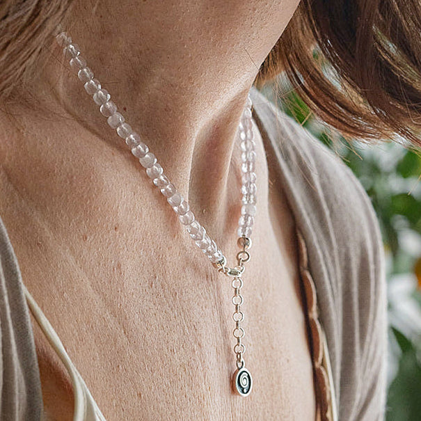 Pink Quartz Delicate Silver 925 Necklace "Tenderness" - Petit Secret
