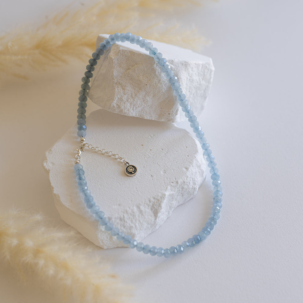 Aquamarine A+ Silver Necklace for Women "Stone of Faith"