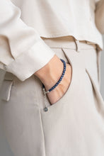 Load image into Gallery viewer, Tamsiai mėlyno safyro sidabro 925 kolje ir apyrankės rinkinys moterims "Sielos dovanos" - Petit Secret