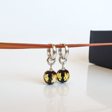 Load image into Gallery viewer, Natural Faceted Two-Tone Baltic Amber and Sterling Silver 925 Earrings