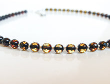 Load image into Gallery viewer, Natural Faceted Two-Tone Baltic Amber and Sterling Silver 925 Necklace
