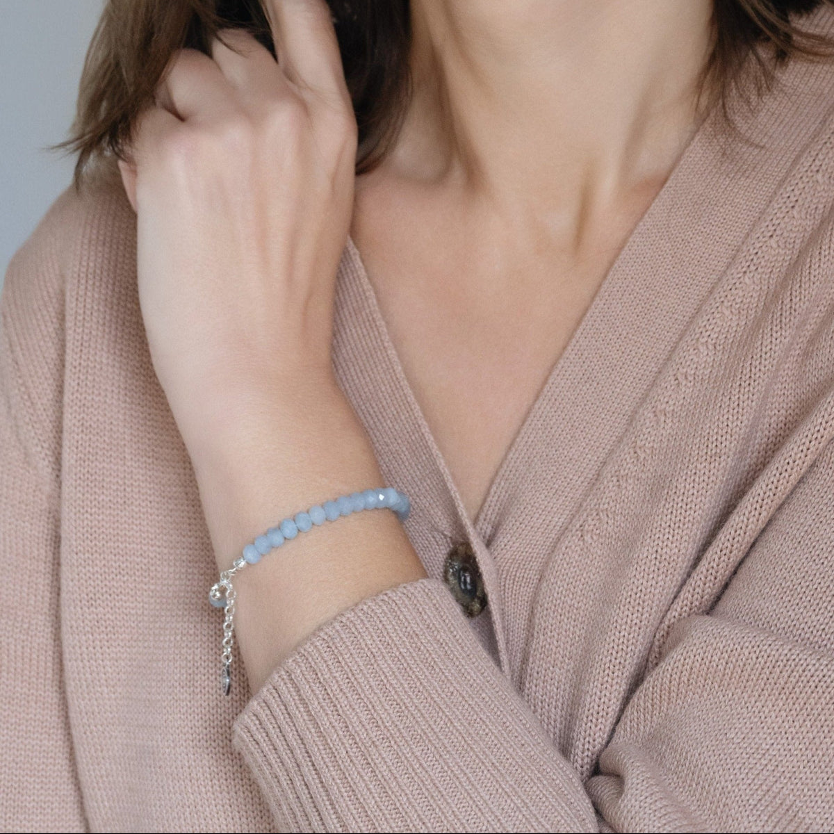 Aquamarine A+ Delicate Silver 925 Bracelet for Women "Stone of Faith"