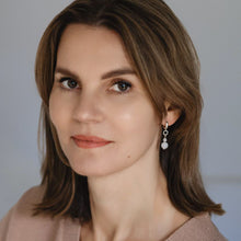 Load image into Gallery viewer, Elegantiški A+ mėnulio akmens sidabro auskarai moterims "Intuicija"