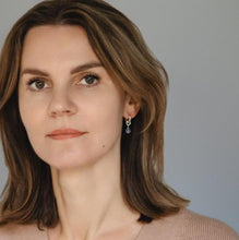 Load image into Gallery viewer, Elegantiški A+ kokybės kianito sidabro 925 auskarai moterims "Pakylėjimas"