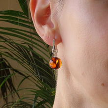Load image into Gallery viewer, Silver 925 Earrings with Cognac Colour Baltic Amber "Sun Stories"