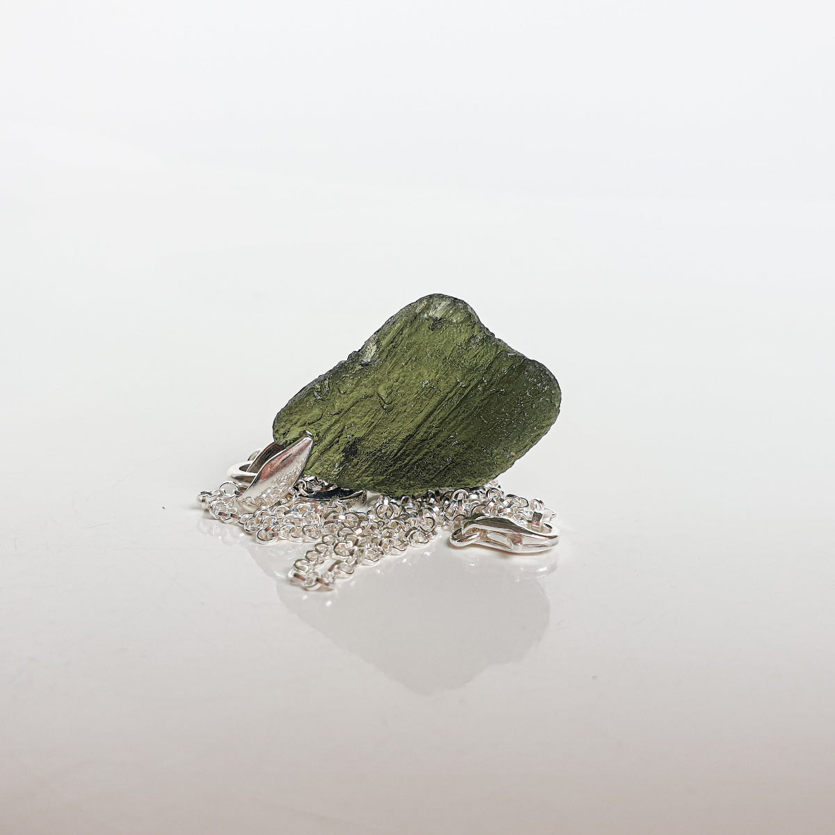 Legendary Moldavite from Czech Silver Pendant "Stone of greatness"