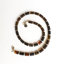 Load image into Gallery viewer, Black Raw Baltic Amber Silver 925 Necklace for Men "Sun Stories"