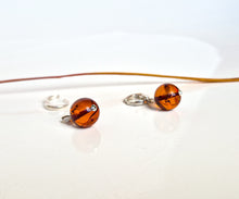 Load image into Gallery viewer, Silver 925 Earrings with Cognac Colour Baltic Amber "Sun Stories"