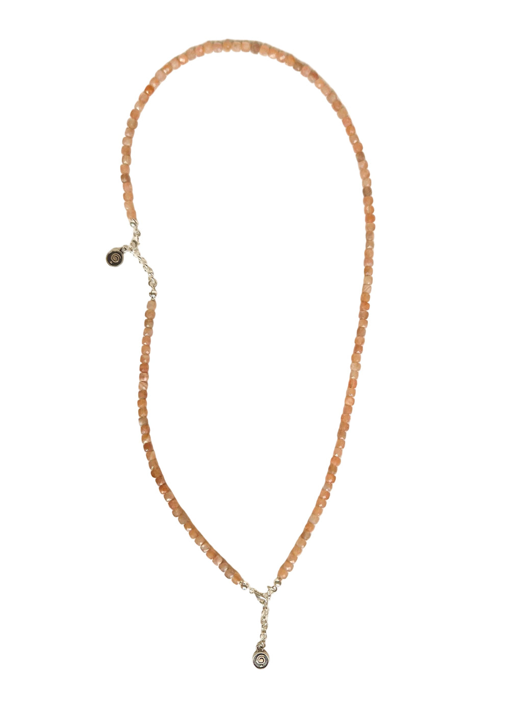 Necklace with beads on a white background