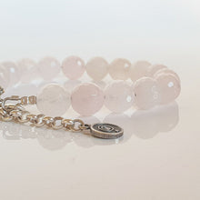 Load image into Gallery viewer, Pink Quartz Adjustable Silver Bracelet for Women "Tenderness"